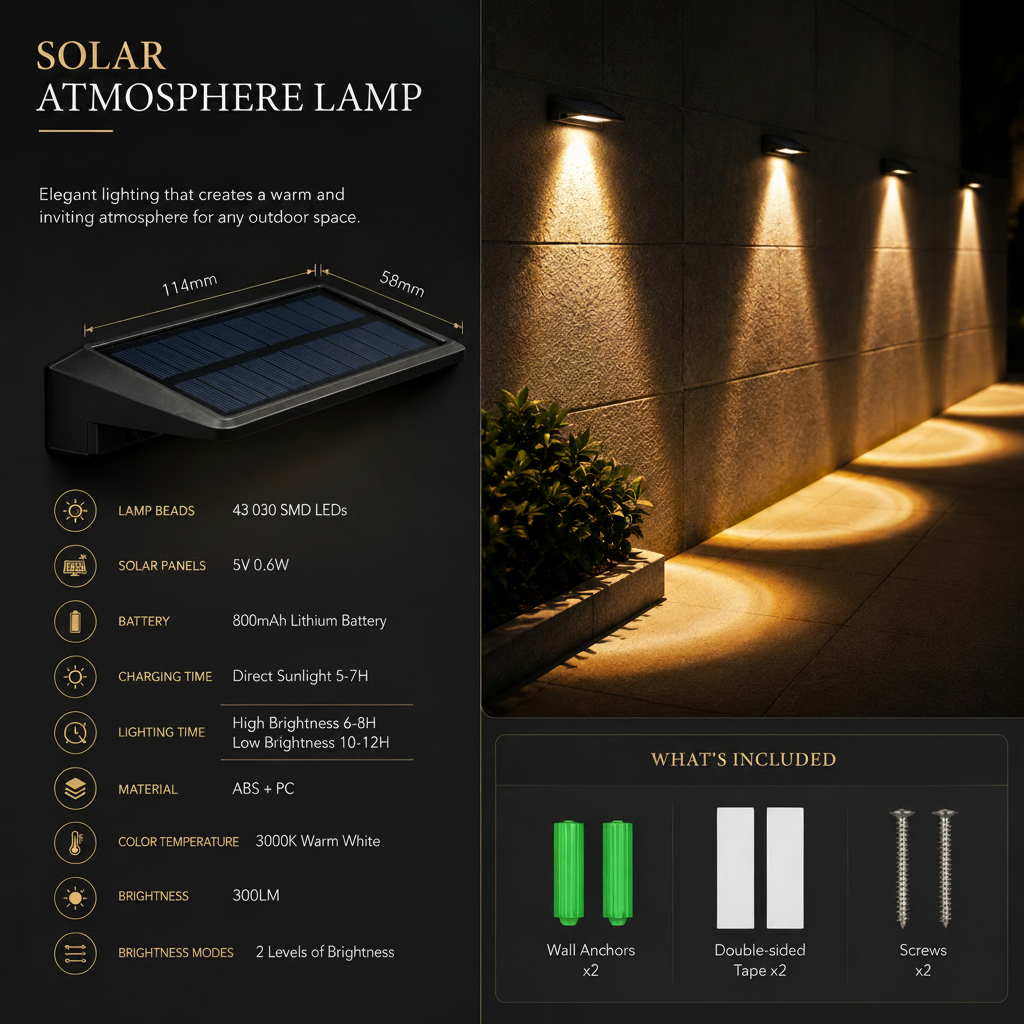 Solar Outdoor Wall Lamp