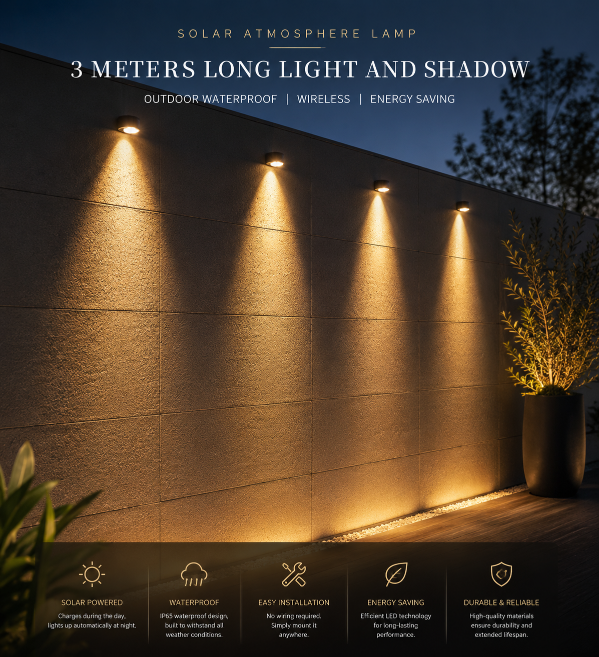 Solar Outdoor  Wall Lamp