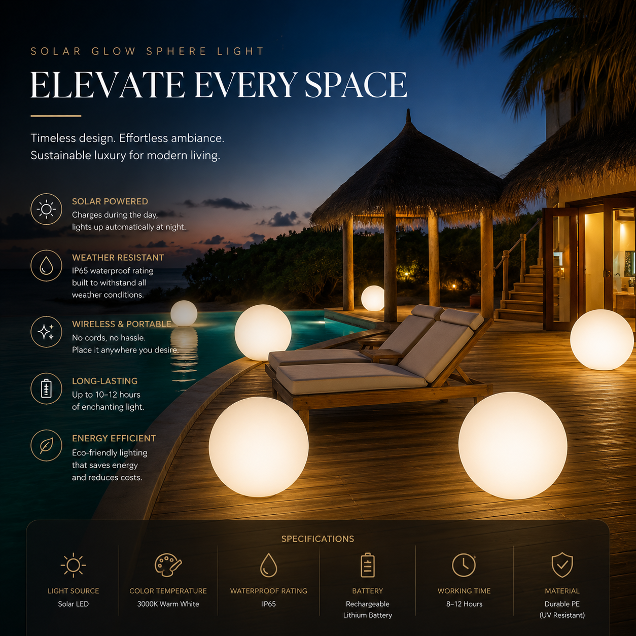 Modern Outdoor Globe Ball Light