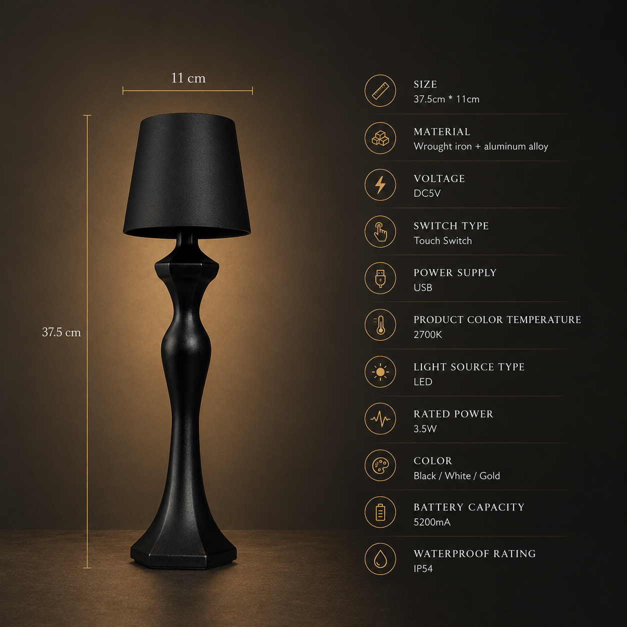 Black Table Lamp