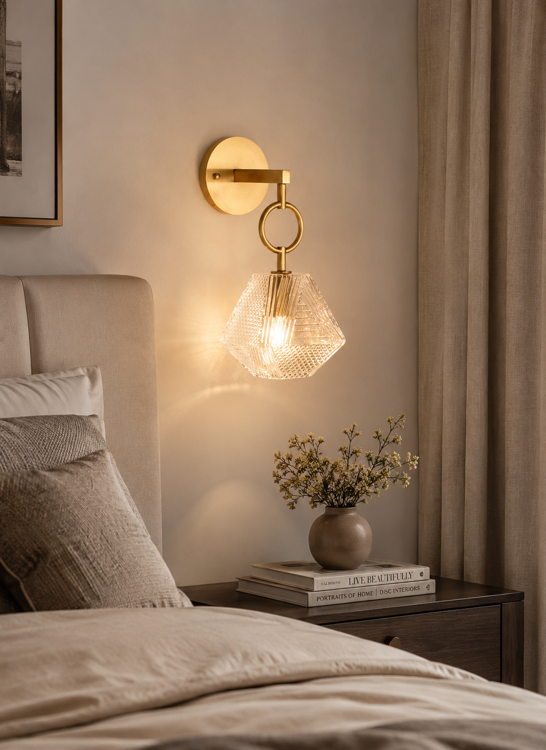 Modern glass wall light