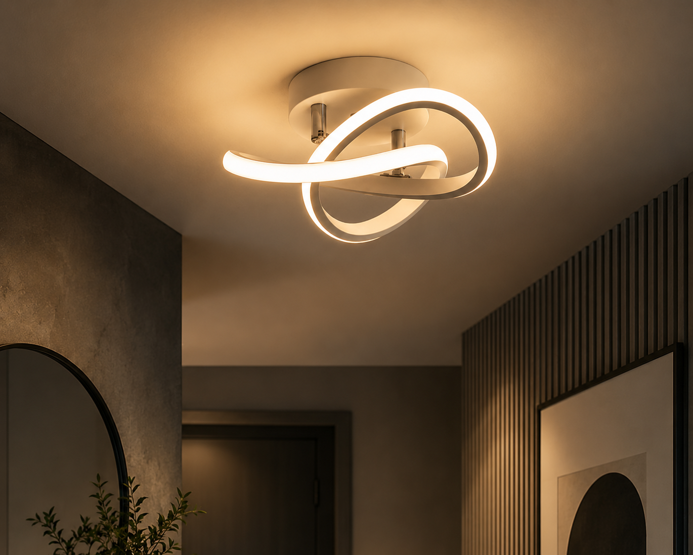 Luxury Black Flush Ceiling Lamp