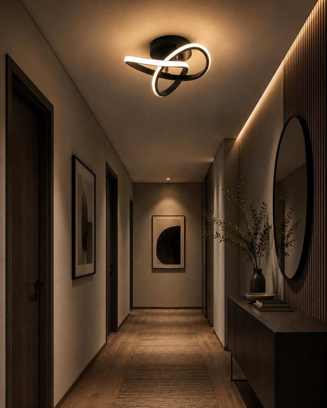 Luxury Black Flush Ceiling Lamp