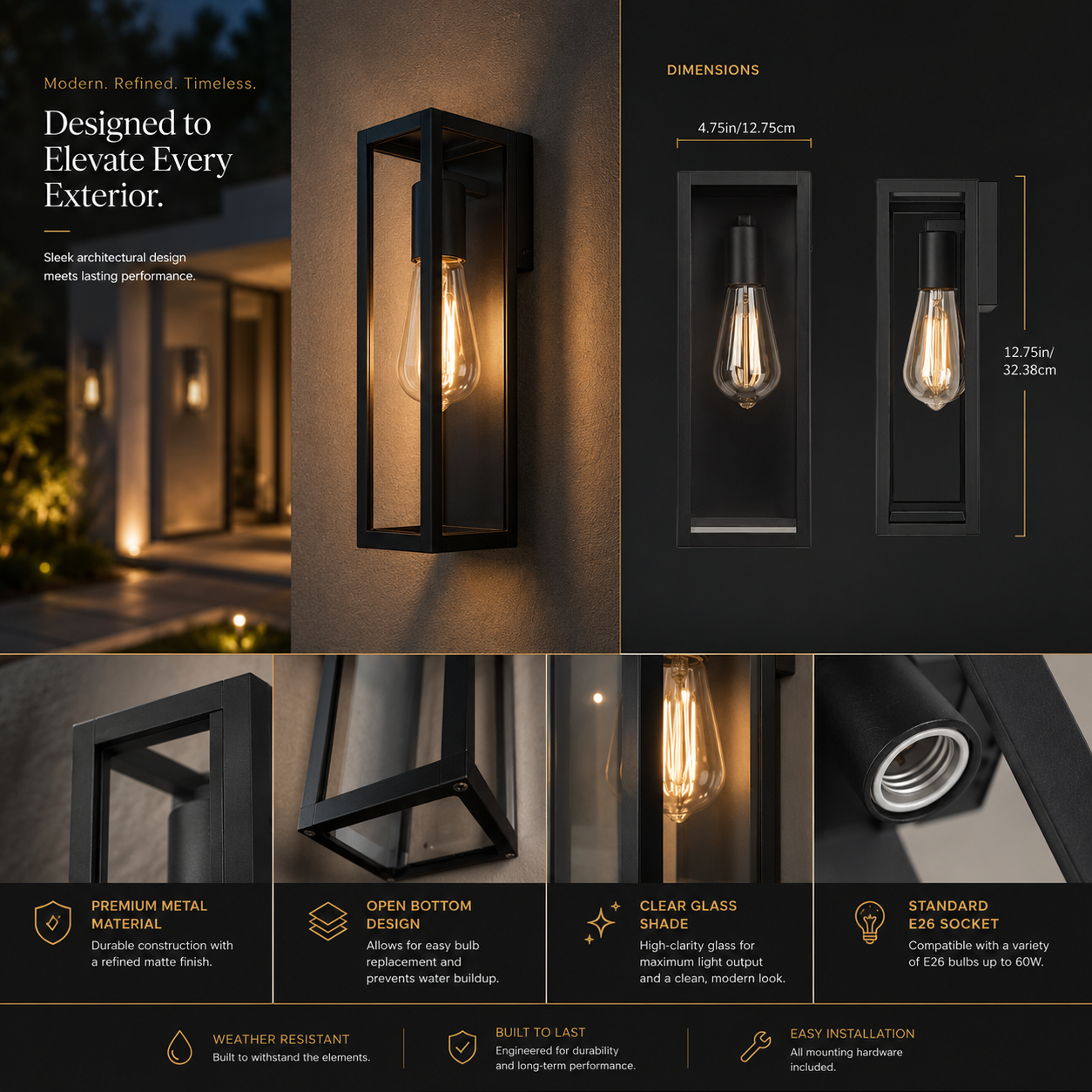 Outdoor Pathway Wall Light